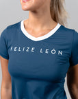 ALBA Active T-shirt - Blue/White