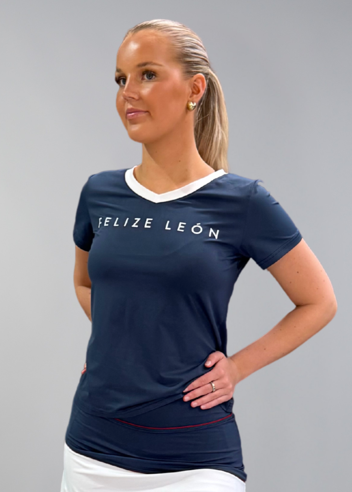 ALBA Active T-shirt - Blue/White