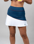 Nikki Active Skirt - White/Blue
