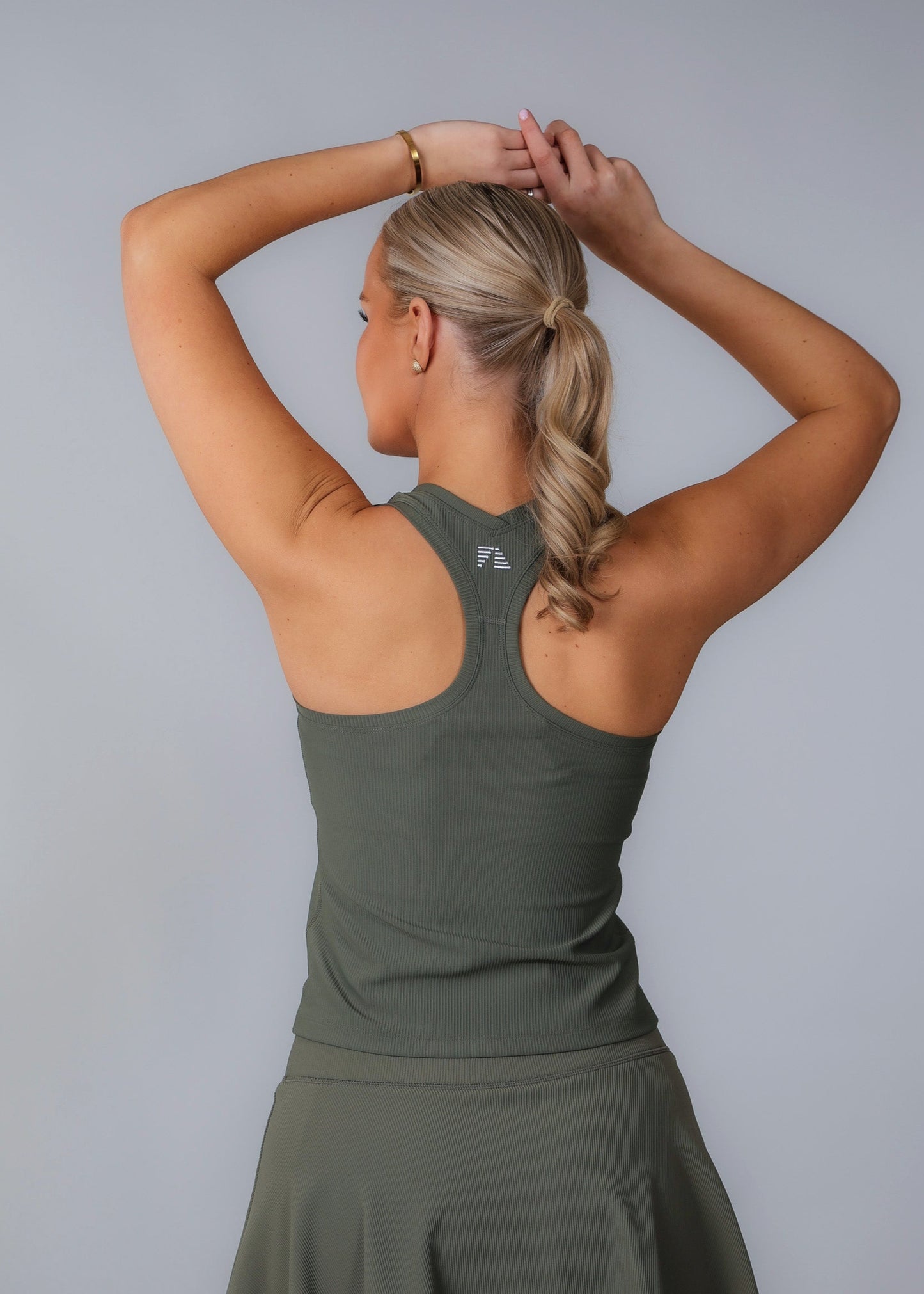 SANNIE Ribbed Tank Top - Army Green