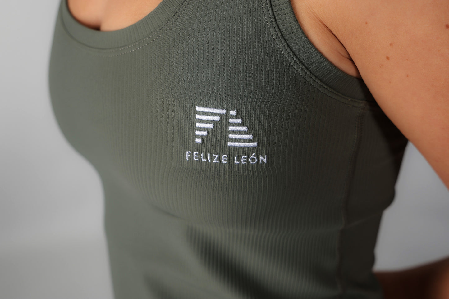 SANNIE Ribbed Tank Top - Army Green