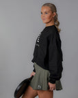 Bella Sweatshirt från sidan – svart tröja i mjukt material för padel och träning