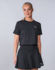 Zara Cropped T-shirt svart – kort träningstopp för padel och tennis med sportig passform