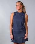 Cleo Performance Tank Top blå – sportigt linne för padel och tennis med rund hals