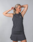 Cleo Performance Tank Top grå – funktionellt linne för padel och tennis