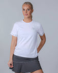 Alina Performance T-shirt vit – träningstopp för padel och tennis med rak passform