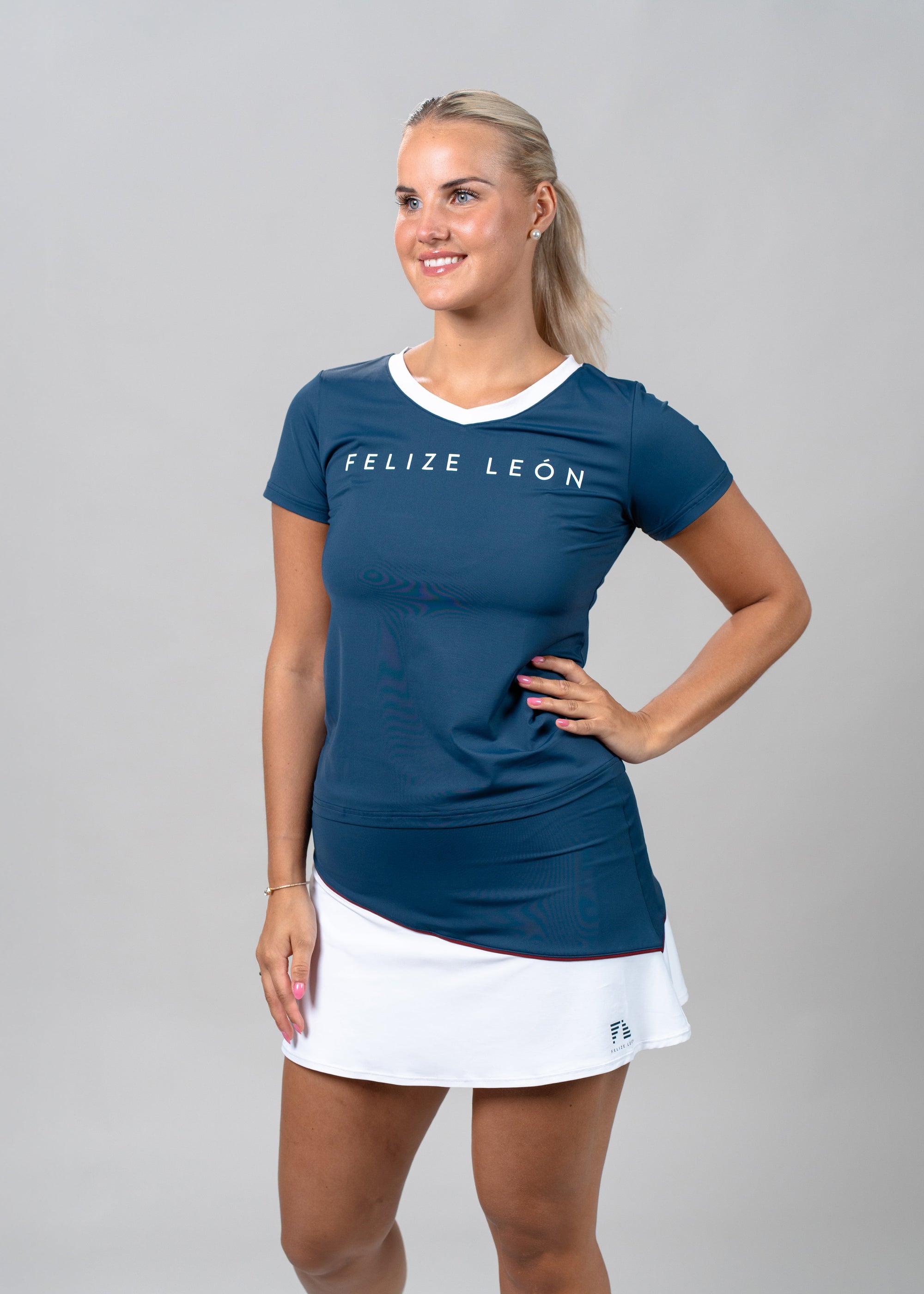 ALBA Active T-shirt - Blue/White