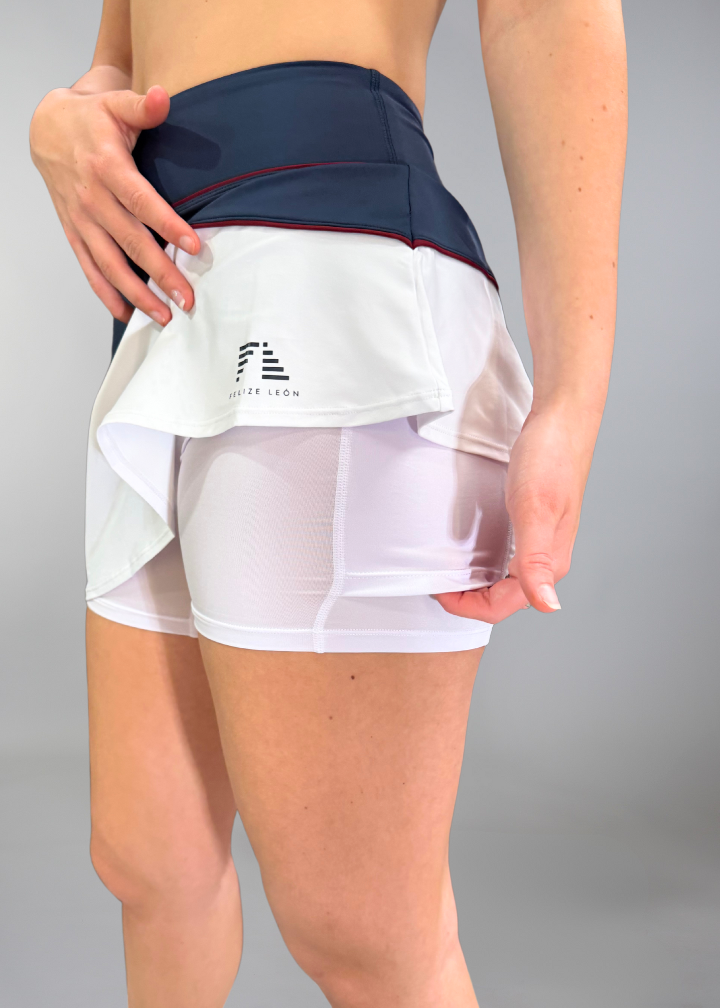 Nikki Active Skirt - White/Blue