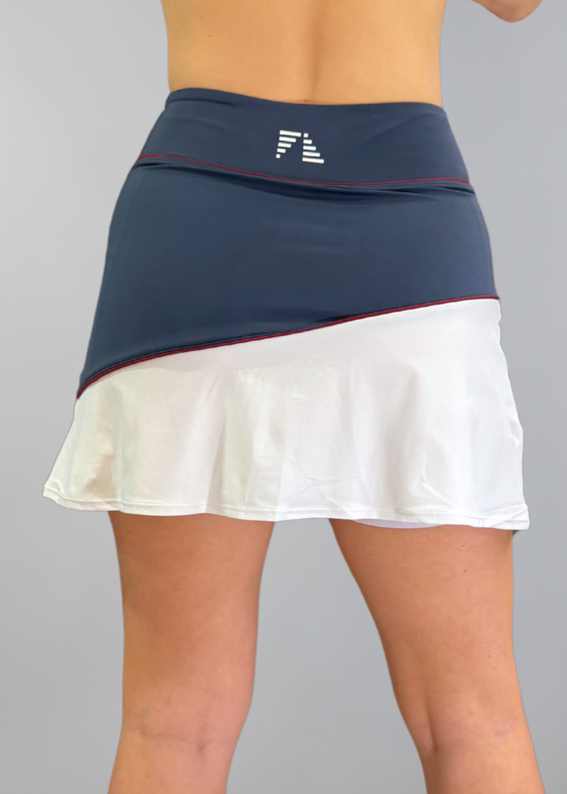 Nikki Active Skirt - White/Blue