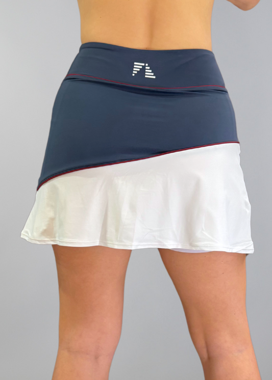 Nikki Active Skirt - White/Blue