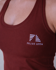 SANNIE Ribbed Tank Top - Dark Ember