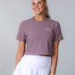 CLARA Ribbed Cropped T-shirt - Dusty Purple
